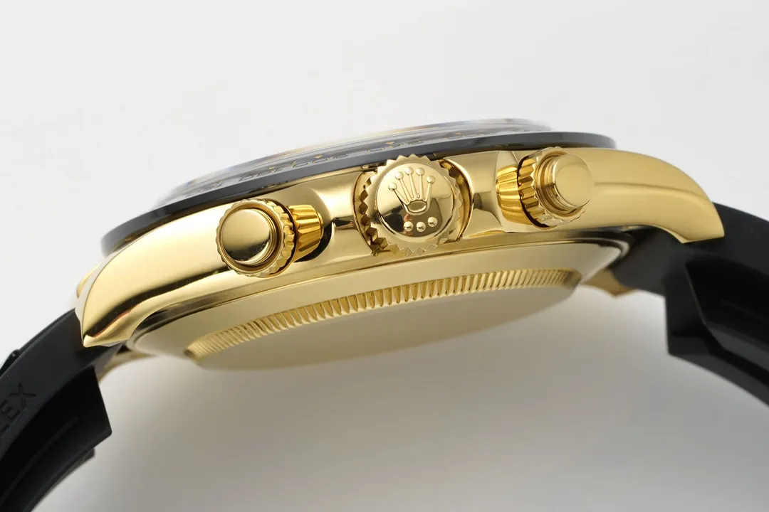 SmoothTexture BT Factory Rolex Daytona – Gold & Black Rubber Strap,  VSF Watches Replica 4846