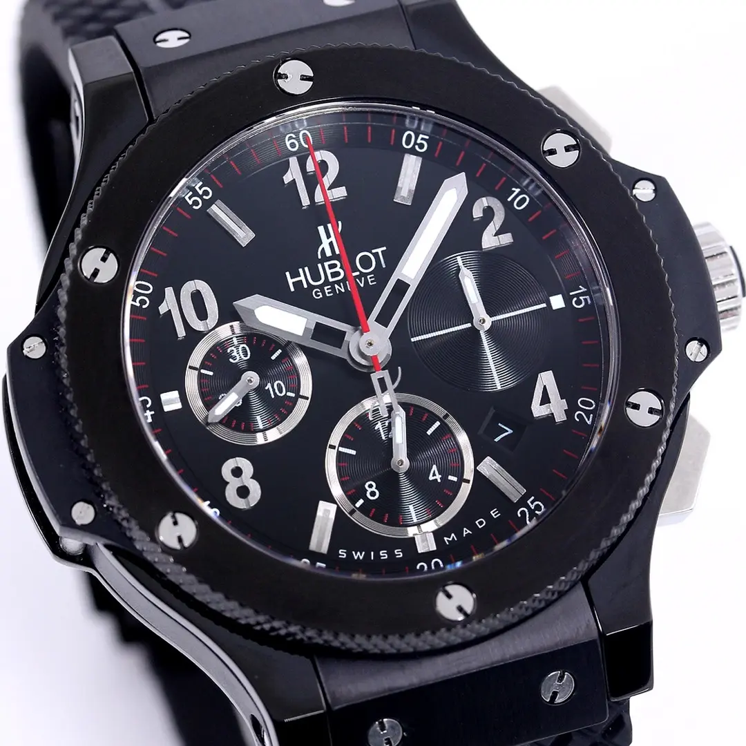 WWF Factory HUBLOT Big Bang 44mm Black Ceramic Chronograph Watch with Rubber Strap – Super Clone Edition Comfortable 8192