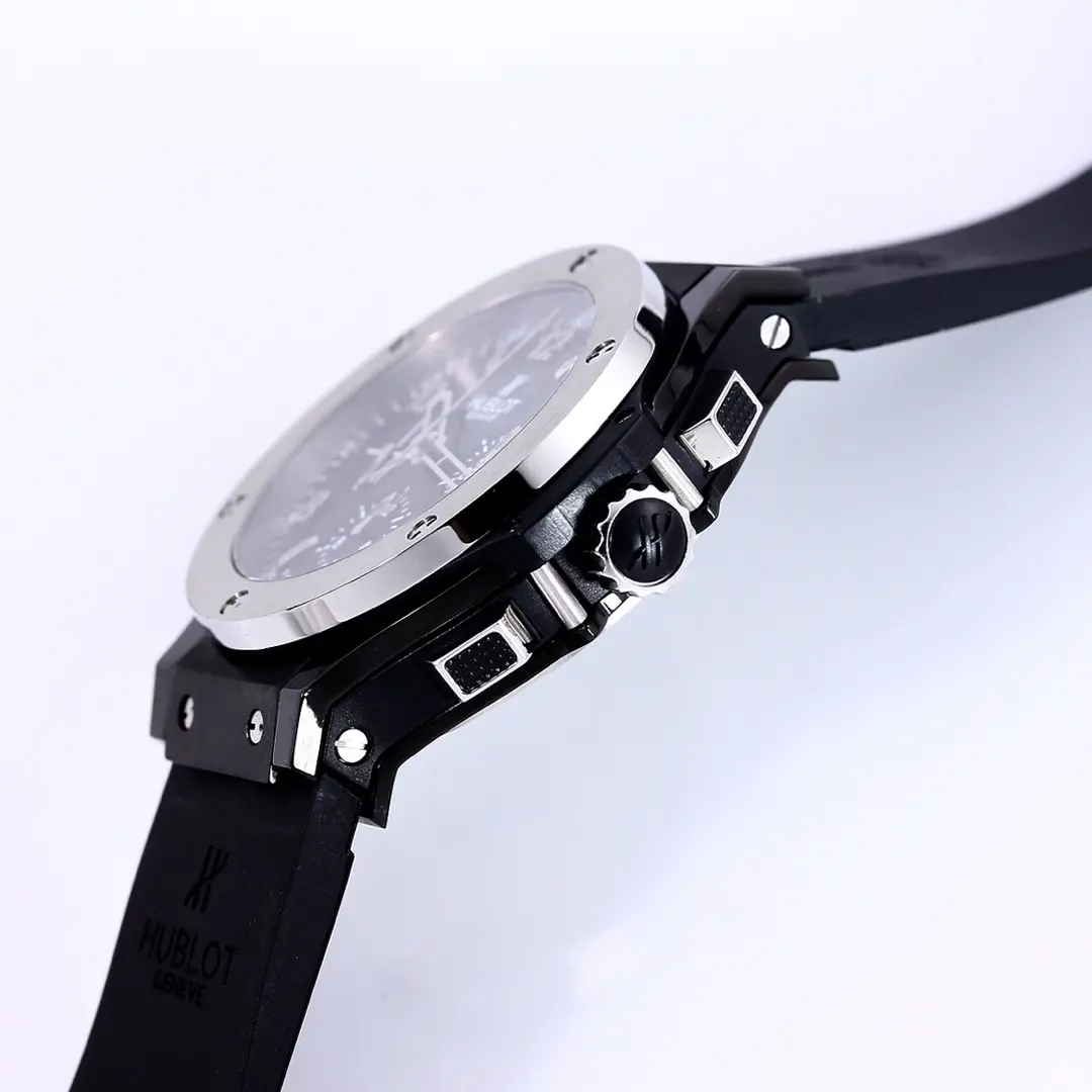 Stylish JB Factory Hublot Big Bang 44mm Black Ceramic Chronograph Watch with Rubber Strap – Super Clone Quality 984