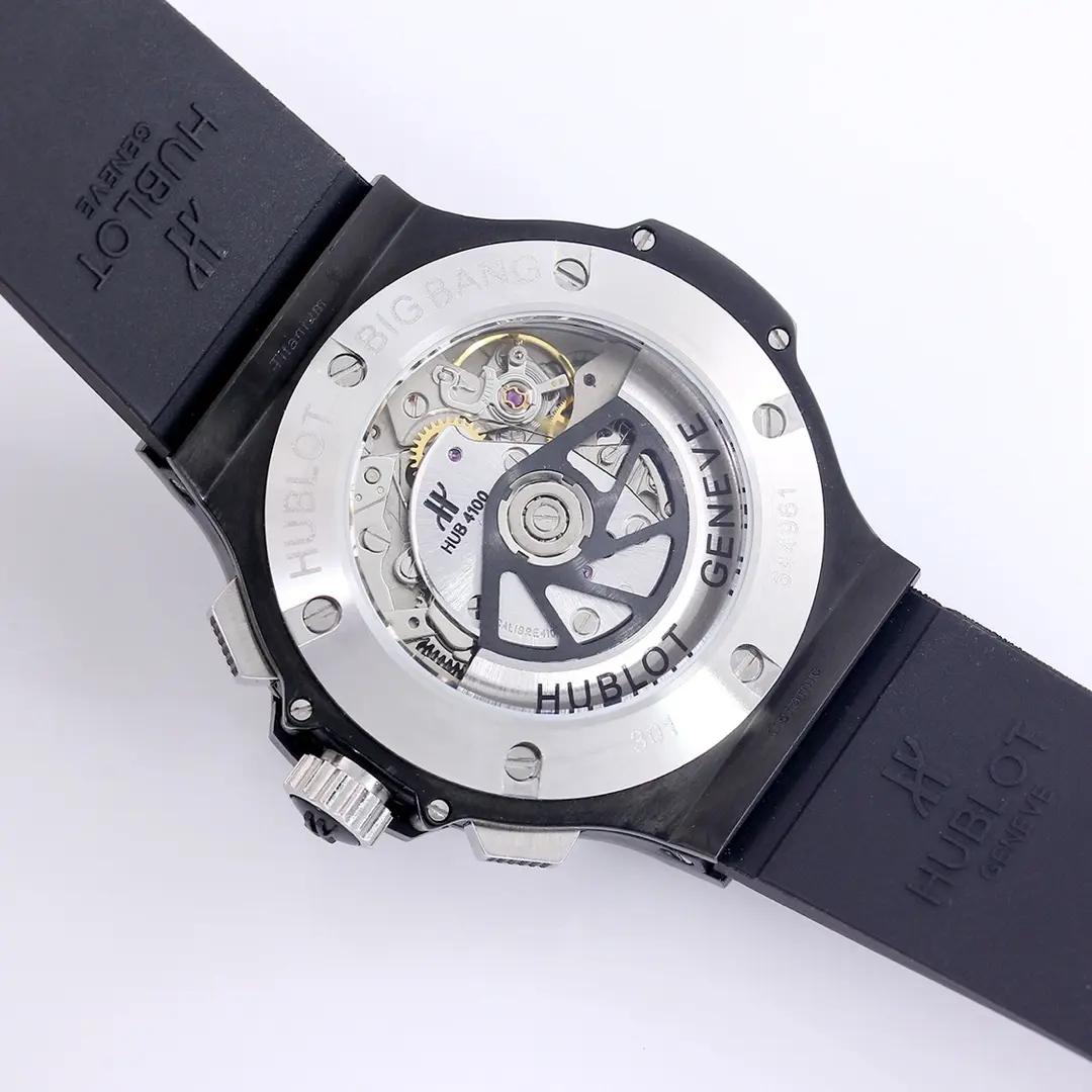 Stylish JB Factory Hublot Big Bang 44mm Black Ceramic Chronograph Watch with Rubber Strap – Super Clone Quality 984