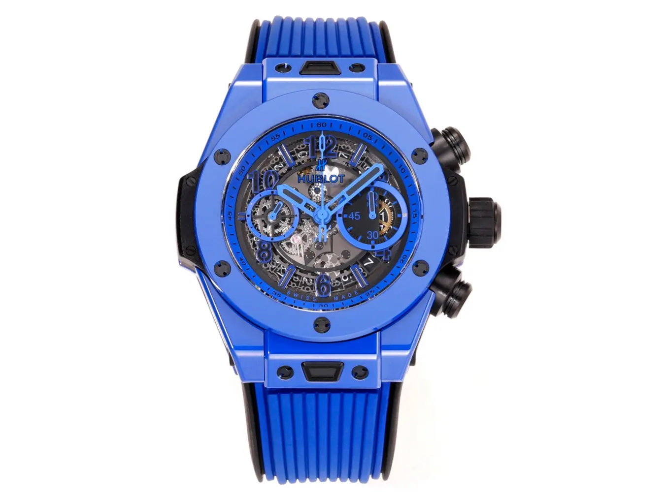 HB Factory Hublot Big Bang Unico Blue Ceramic Chronograph Watch – 45mm Rubber Strap, Super Clone Edition SportInspired 5909