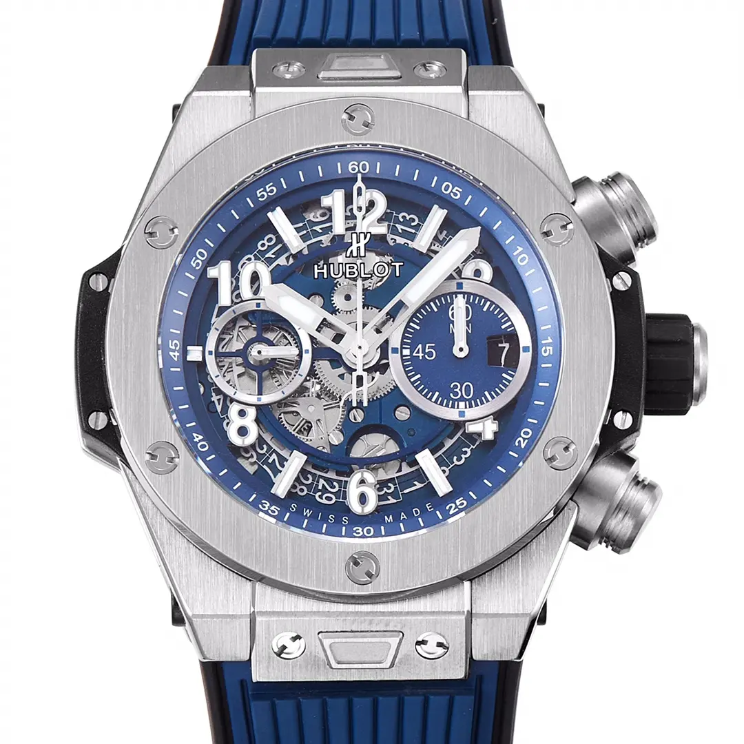 ZF Factory Hublot Big Bang Watch – Blue Dial, Chronograph, Titanium Case, Rubber Strap, Super Clone Quality Snug 8261