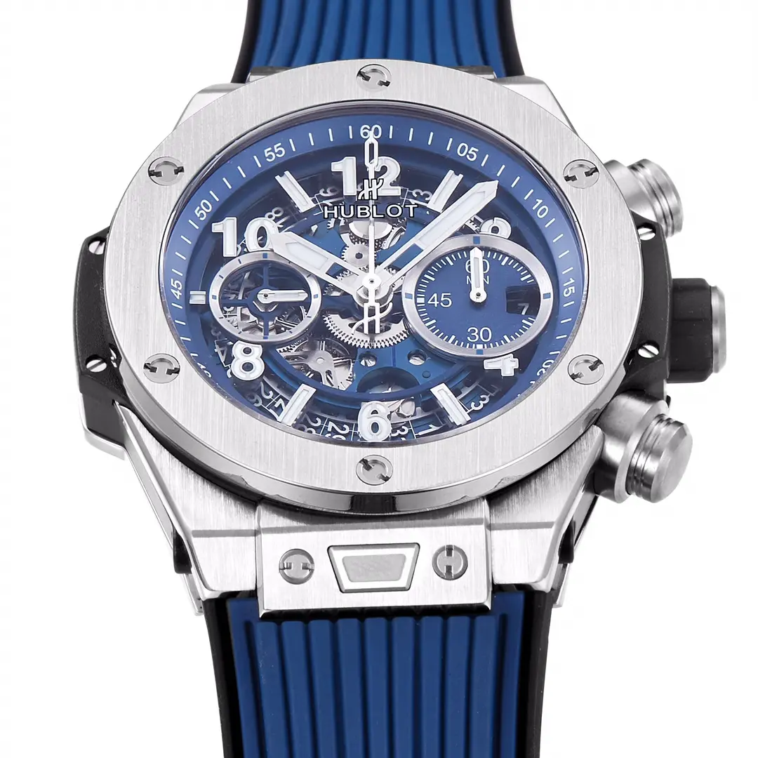 ZF Factory Hublot Big Bang Watch – Blue Dial, Chronograph, Titanium Case, Rubber Strap, Super Clone Quality Snug 8261