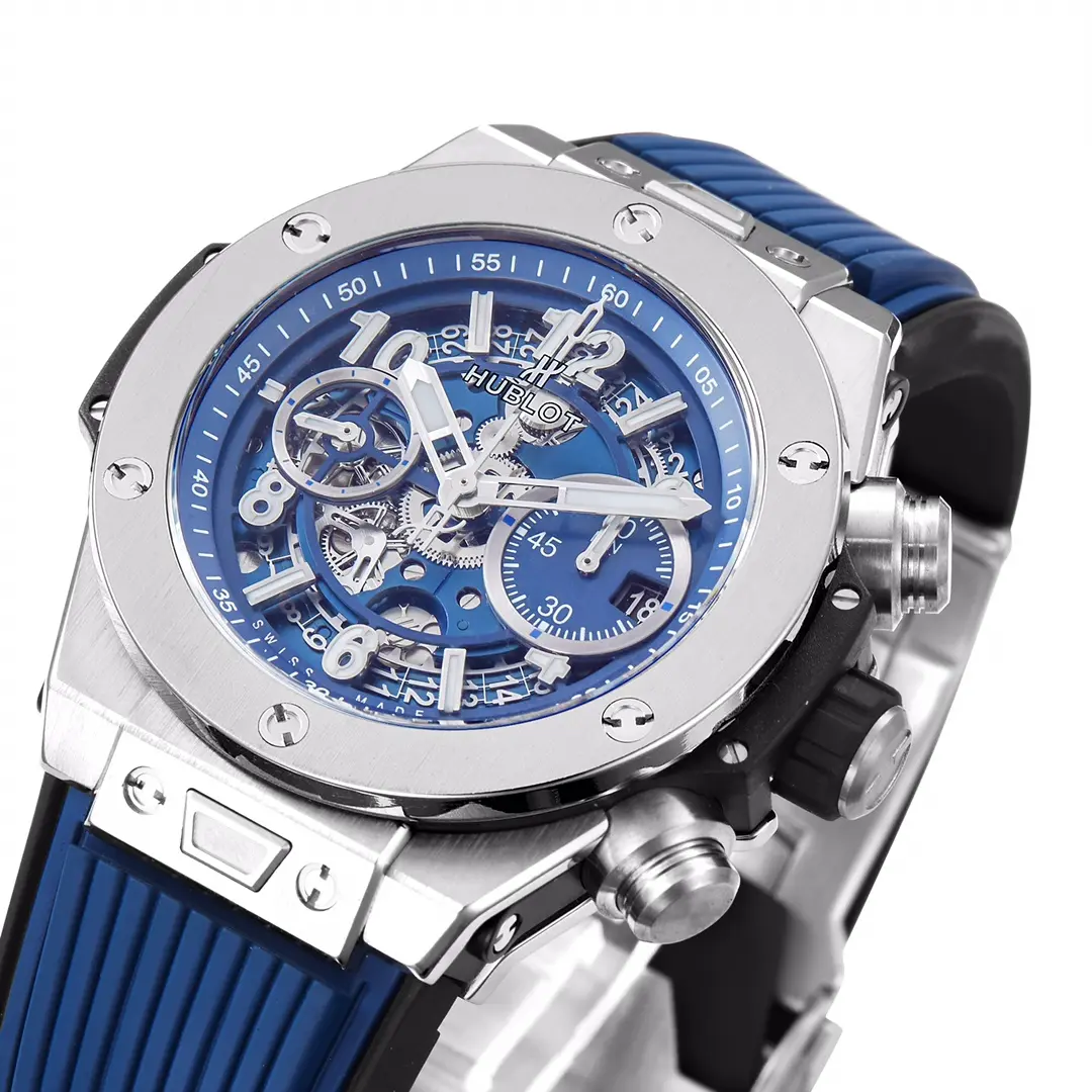 ZF Factory Hublot Big Bang Watch – Blue Dial, Chronograph, Titanium Case, Rubber Strap, Super Clone Quality Snug 8261