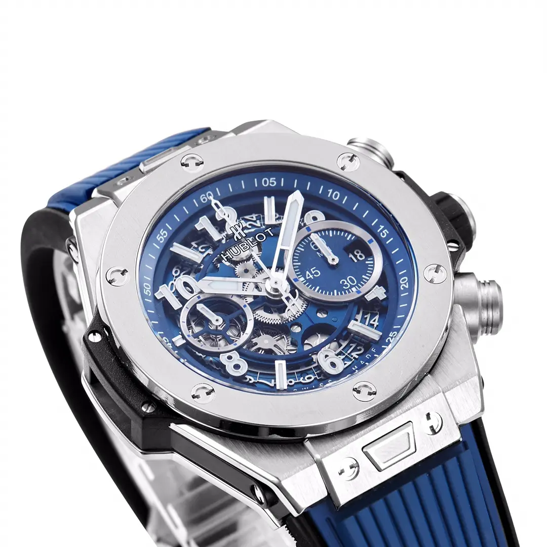ZF Factory Hublot Big Bang Watch – Blue Dial, Chronograph, Titanium Case, Rubber Strap, Super Clone Quality Snug 8261