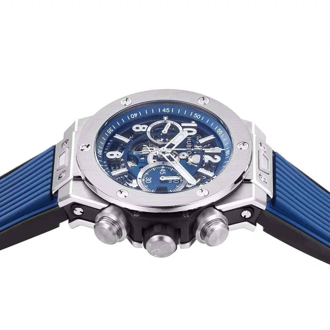 ZF Factory Hublot Big Bang Watch – Blue Dial, Chronograph, Titanium Case, Rubber Strap, Super Clone Quality Snug 8261