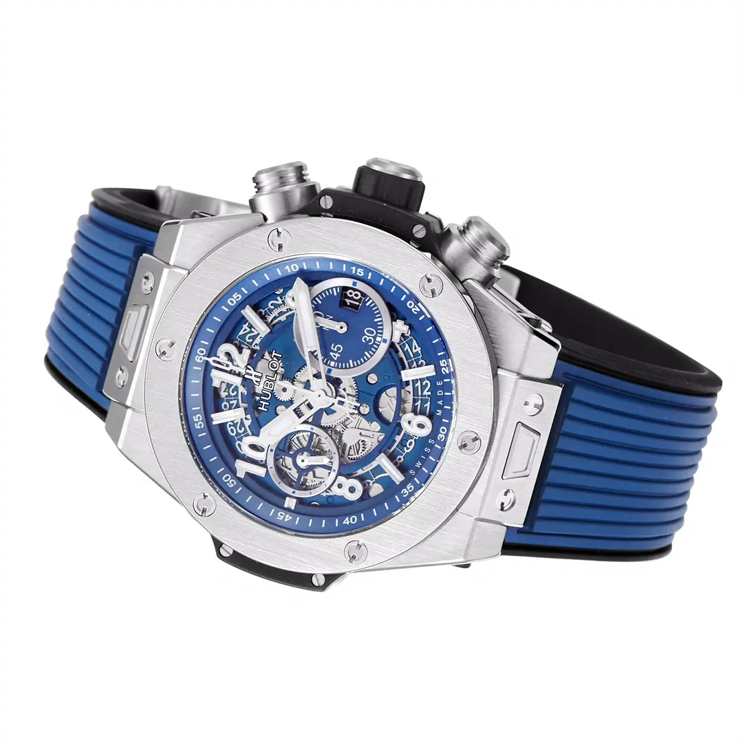 ZF Factory Hublot Big Bang Watch – Blue Dial, Chronograph, Titanium Case, Rubber Strap, Super Clone Quality Snug 8261
