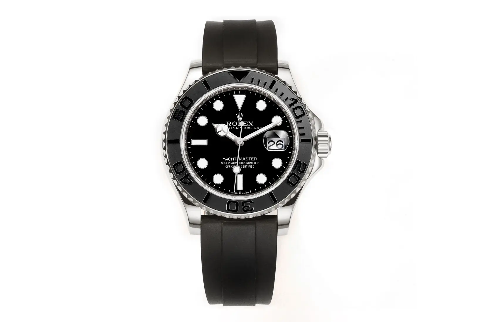 Unisex VS Factory Rolex Yacht-Master 42mm – Black Dial, Stainless Steel Case, Black Rubber Strap by VSF Watches Official Store 4322