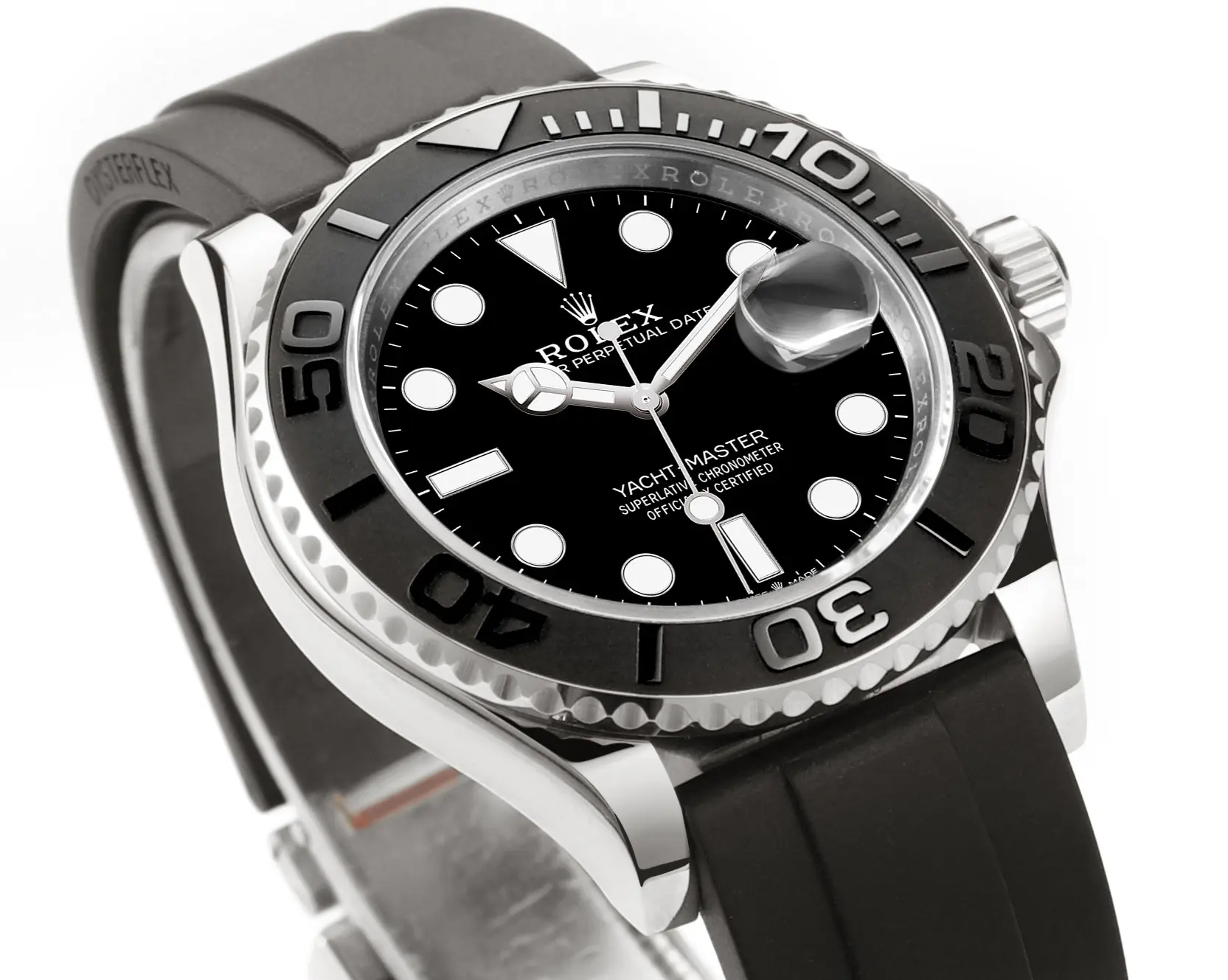 Unisex VS Factory Rolex Yacht-Master 42mm – Black Dial, Stainless Steel Case, Black Rubber Strap by VSF Watches Official Store 4322