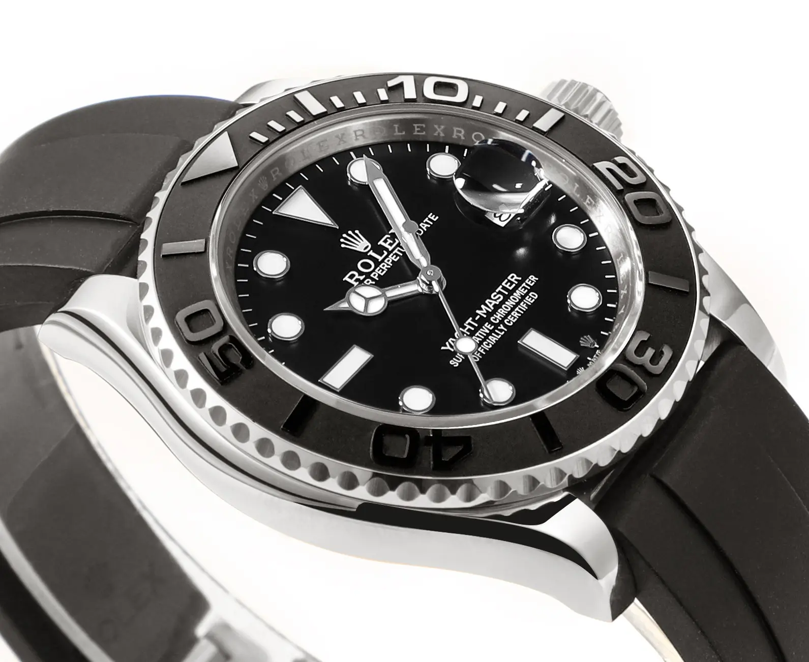 Unisex VS Factory Rolex Yacht-Master 42mm – Black Dial, Stainless Steel Case, Black Rubber Strap by VSF Watches Official Store 4322