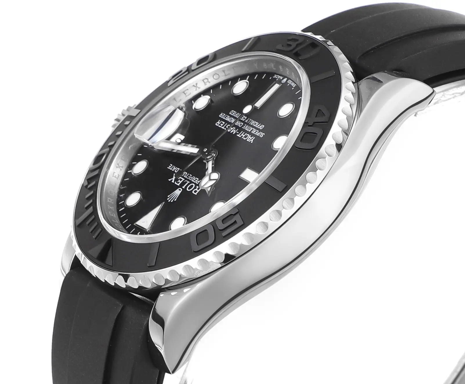 Unisex VS Factory Rolex Yacht-Master 42mm – Black Dial, Stainless Steel Case, Black Rubber Strap by VSF Watches Official Store 4322