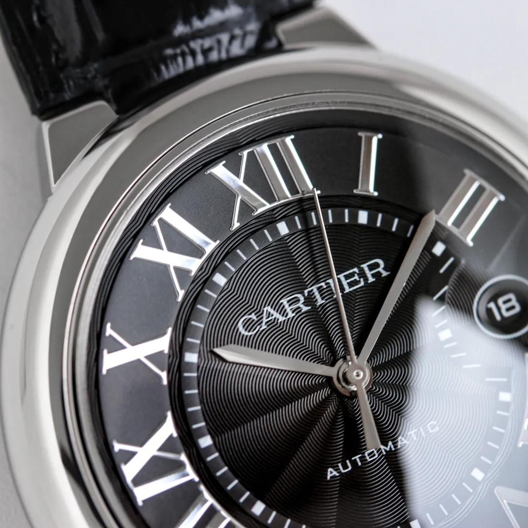 Trendy CARTIER Ballon Bleu 40 Black Leather Replica Watch –  Fake Cartier Timepiece with Stunning Design 2736