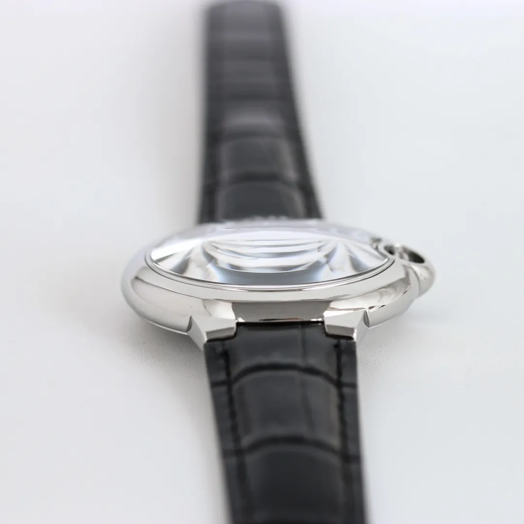 Trendy CARTIER Ballon Bleu 40 Black Leather Replica Watch –  Fake Cartier Timepiece with Stunning Design 2736