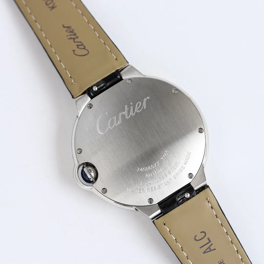 Trendy CARTIER Ballon Bleu 40 Black Leather Replica Watch –  Fake Cartier Timepiece with Stunning Design 2736