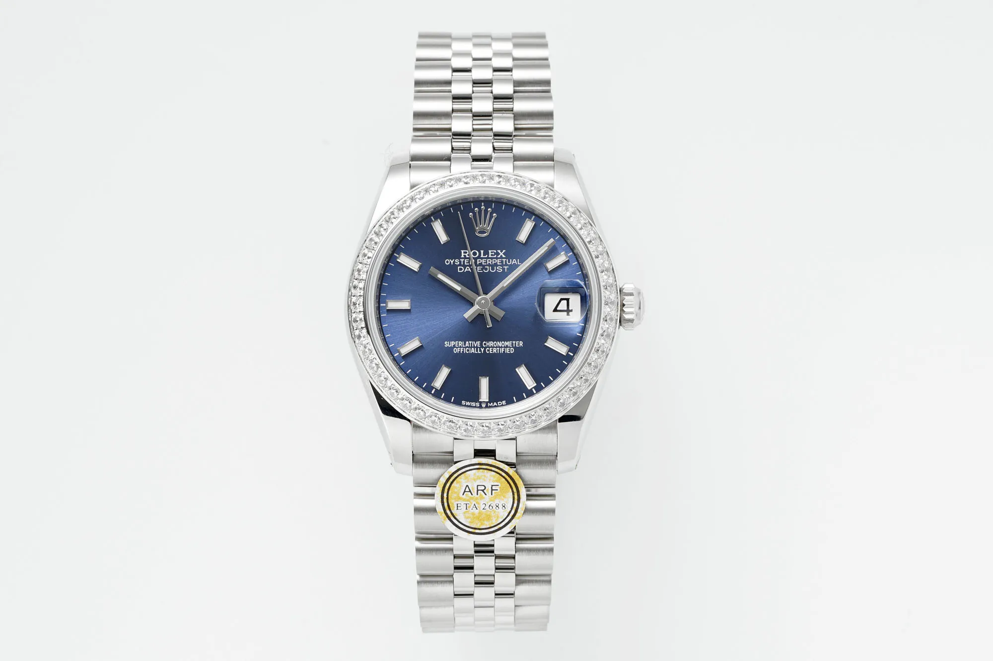 AR Factory Rolex Datejust 31mm Blue Dial Diamond-Set Bezel Stainless Steel Jubilee Bracelet Women’s Luxury Watch ComfortFit 4966
