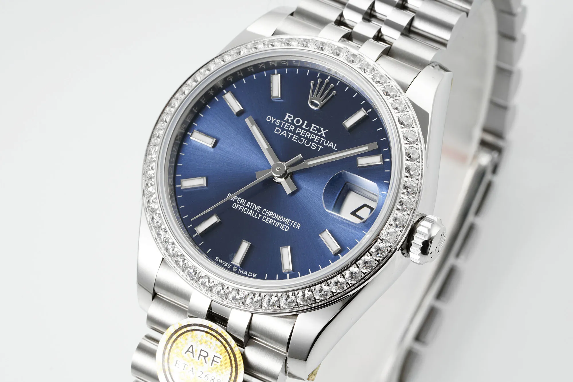 AR Factory Rolex Datejust 31mm Blue Dial Diamond-Set Bezel Stainless Steel Jubilee Bracelet Women’s Luxury Watch ComfortFit 4966