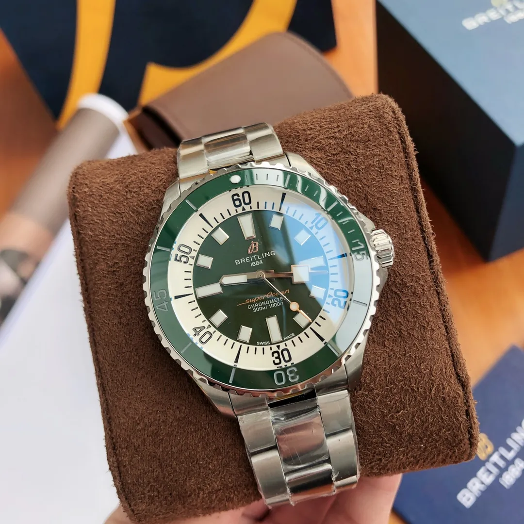 Affordable BLS Factory Breitling Superocean Automatic Green Dial Stainless Steel Bezel Men’s Diver Watch 2649