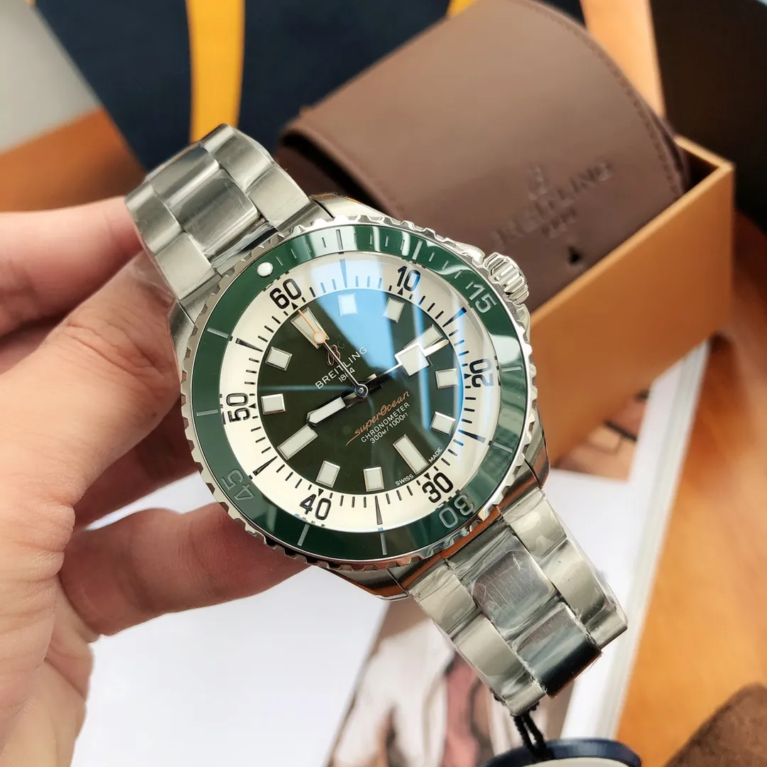 Affordable BLS Factory Breitling Superocean Automatic Green Dial Stainless Steel Bezel Men’s Diver Watch 2649