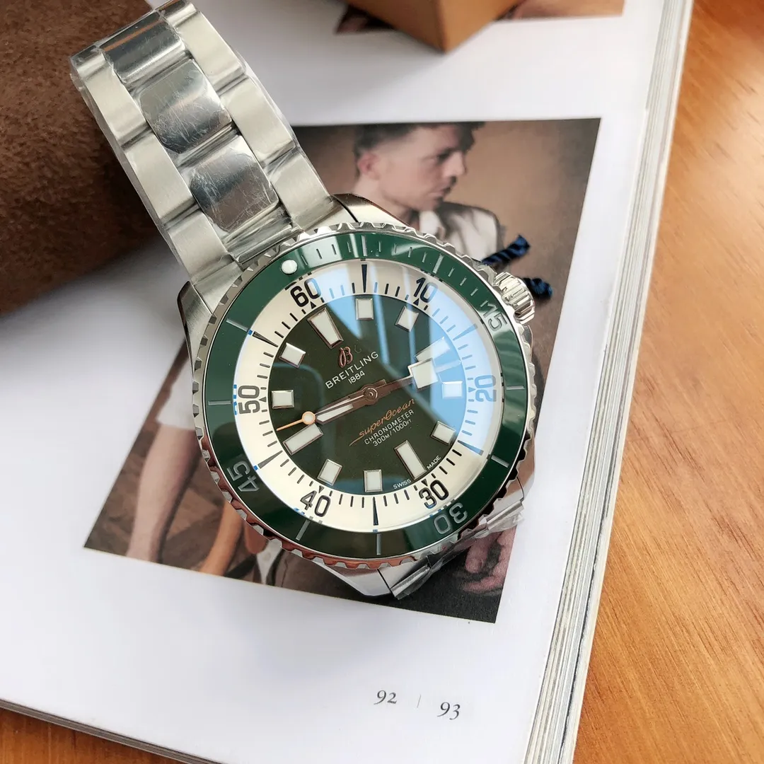 Affordable BLS Factory Breitling Superocean Automatic Green Dial Stainless Steel Bezel Men’s Diver Watch 2649
