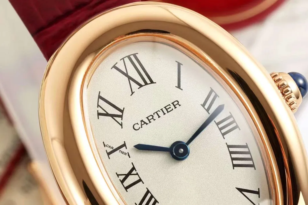 UrbanStyle Cartier Baignoire Rose Gold Oval Dial Red Leather Strap Women’s Quartz Watch 2844