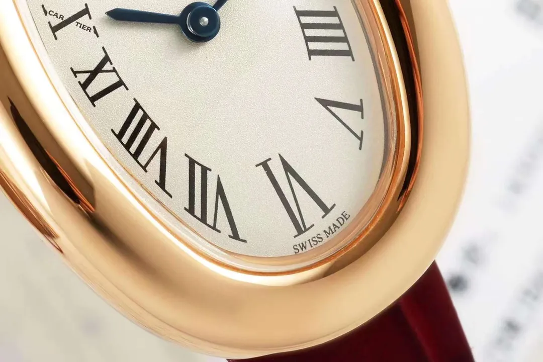 UrbanStyle Cartier Baignoire Rose Gold Oval Dial Red Leather Strap Women’s Quartz Watch 2844