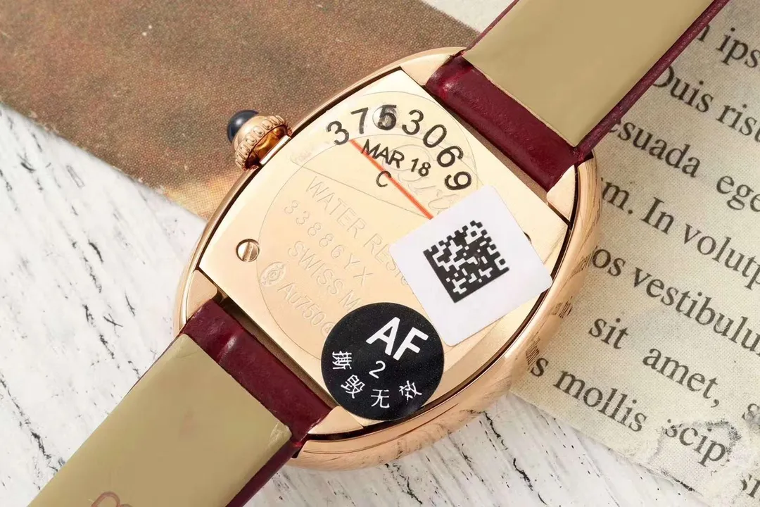 UrbanStyle Cartier Baignoire Rose Gold Oval Dial Red Leather Strap Women’s Quartz Watch 2844