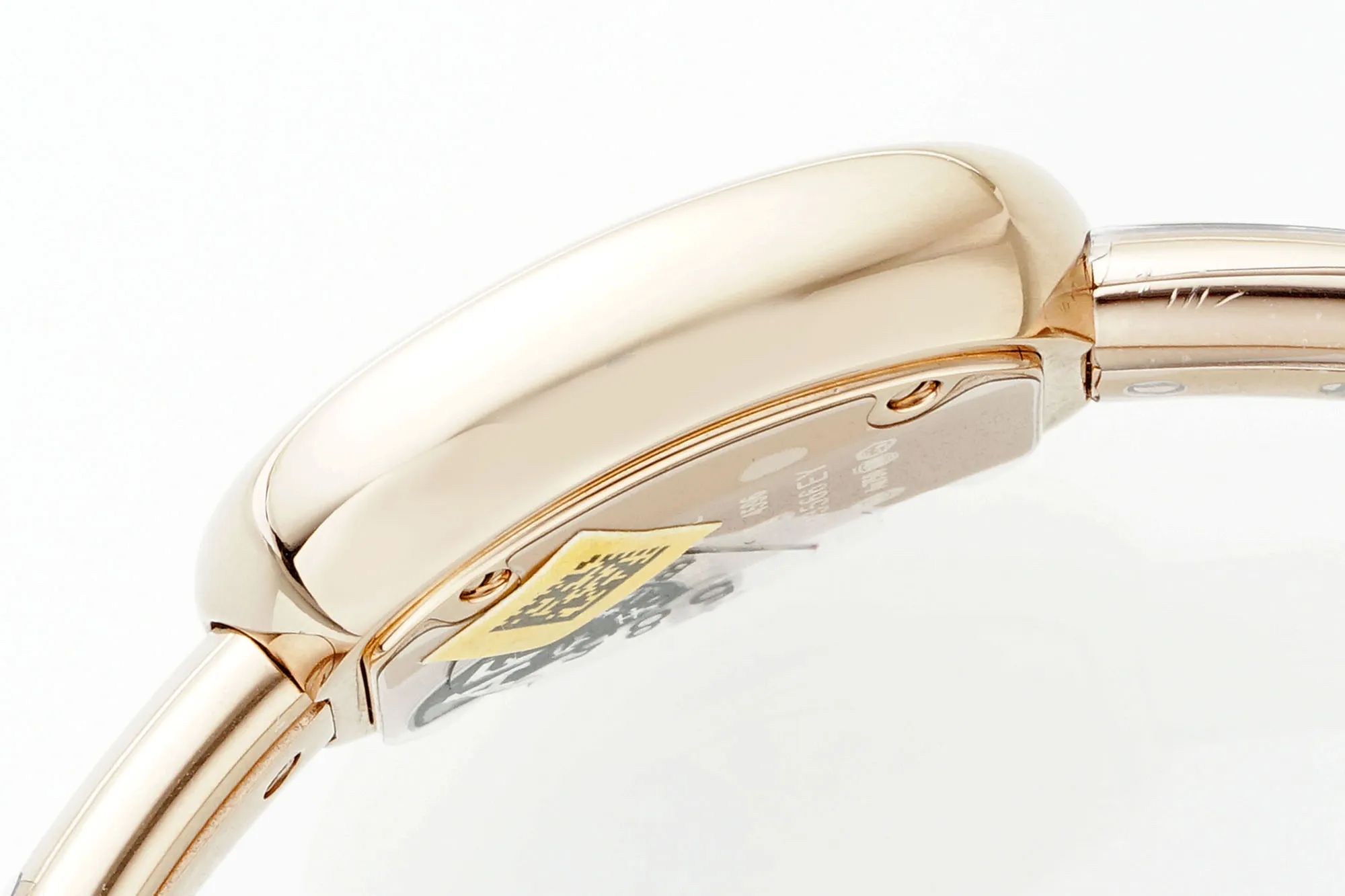 Contemporary Cartier Baignoire Rose Gold Oval Dial Roman Numerals Women’s Quartz Watch 2851