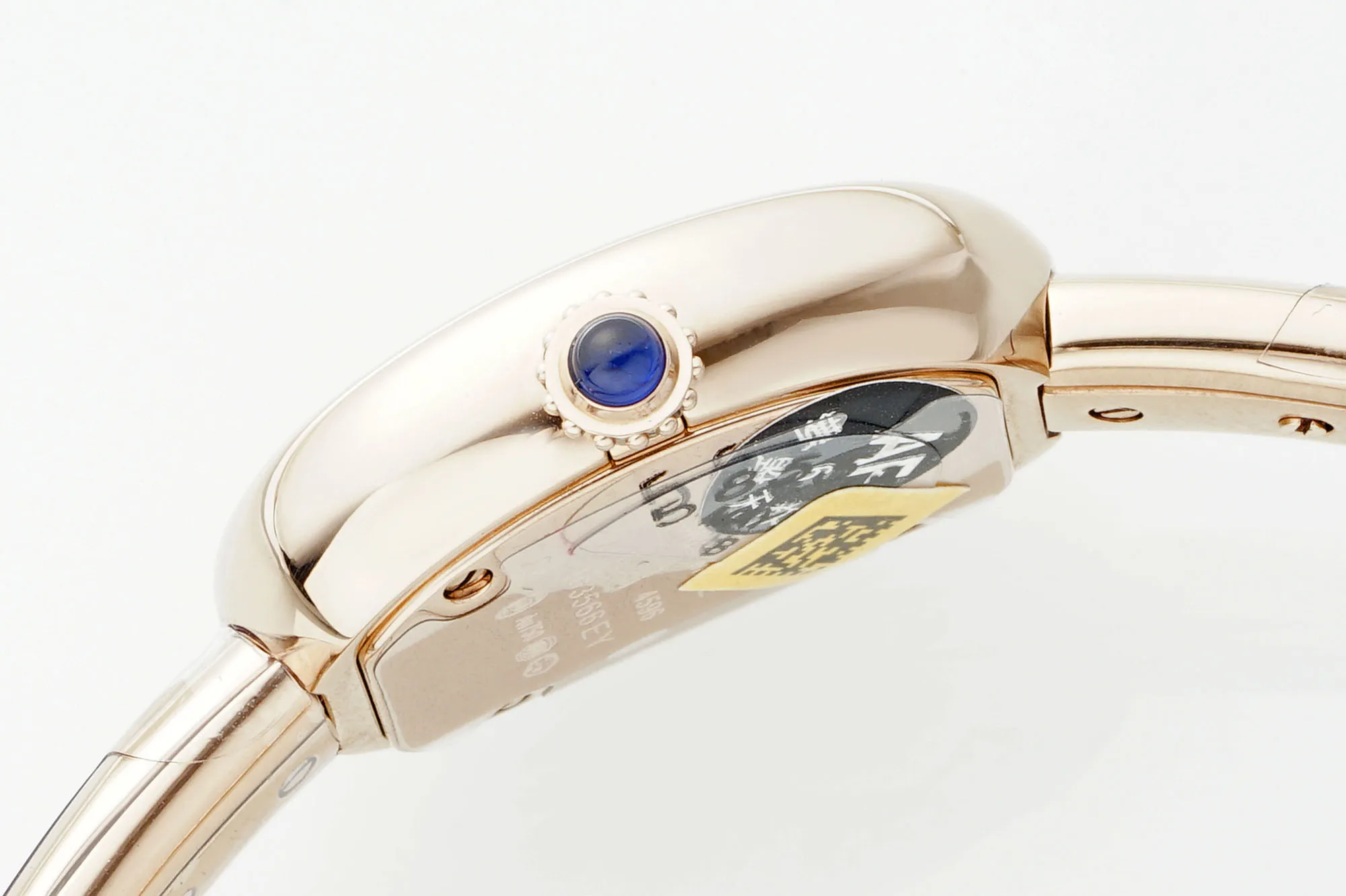 Contemporary Cartier Baignoire Rose Gold Oval Dial Roman Numerals Women’s Quartz Watch 2851