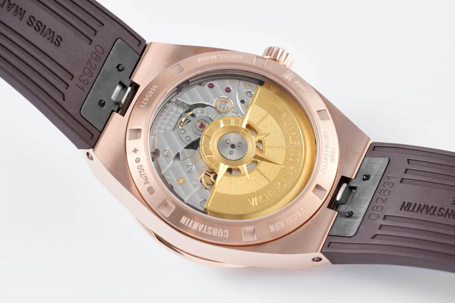PPF Factory Vacheron Constantin Overseas 4500V Series – Rose Gold Case, Brown Rubber Strap, Luxury Automatic Super Clone Watch – Best Replica Quality SmoothTexture 7166
