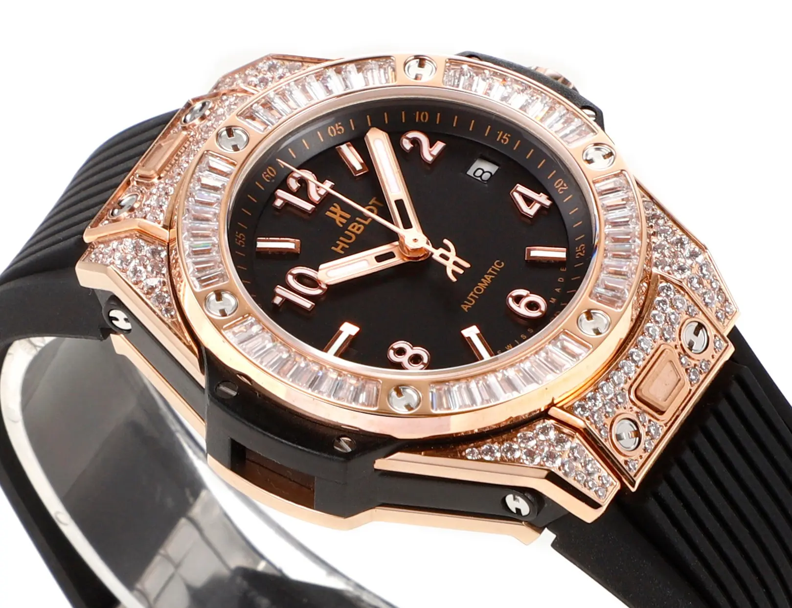 JJ Factory HUBLOT Big Bang One-Click Rose Gold and Black Diamond-Set Automatic Watch – 39mm – Super Clone Edition EasyCare 6331