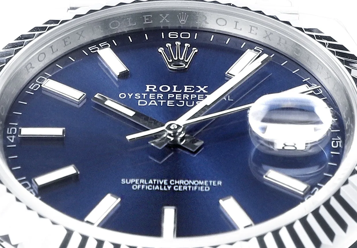 FashionForward AR Factory Rolex Datejust 41mm Blue Dial Fluted Bezel Stainless Steel Jubilee Bracelet Men’s Watch 4857