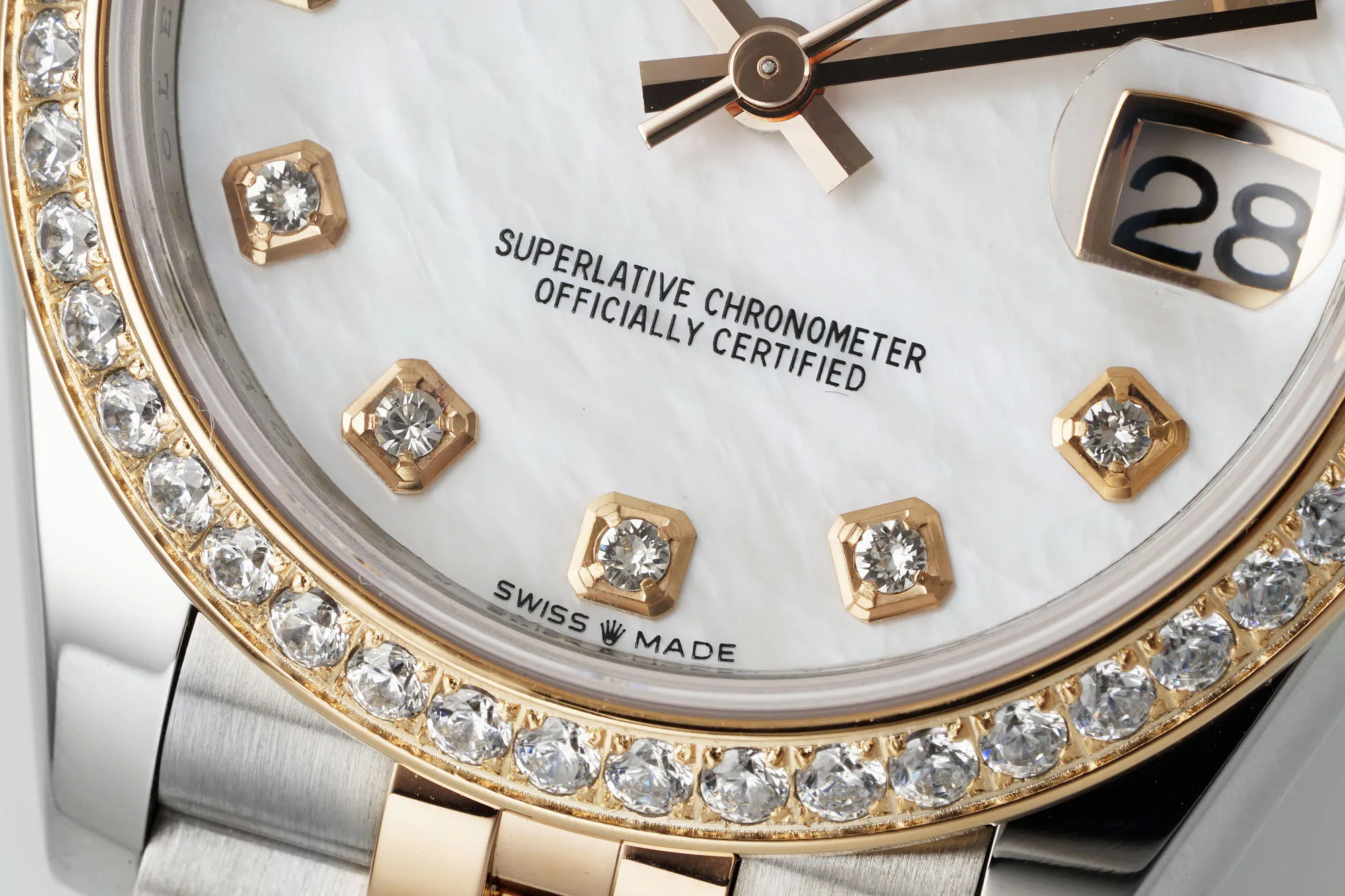 AR Factory Rolex Datejust 31mm White Dial Diamond Bezel Two-Tone Oystersteel and Yellow Gold Jubilee Bracelet Ladies Watch Cozy 263