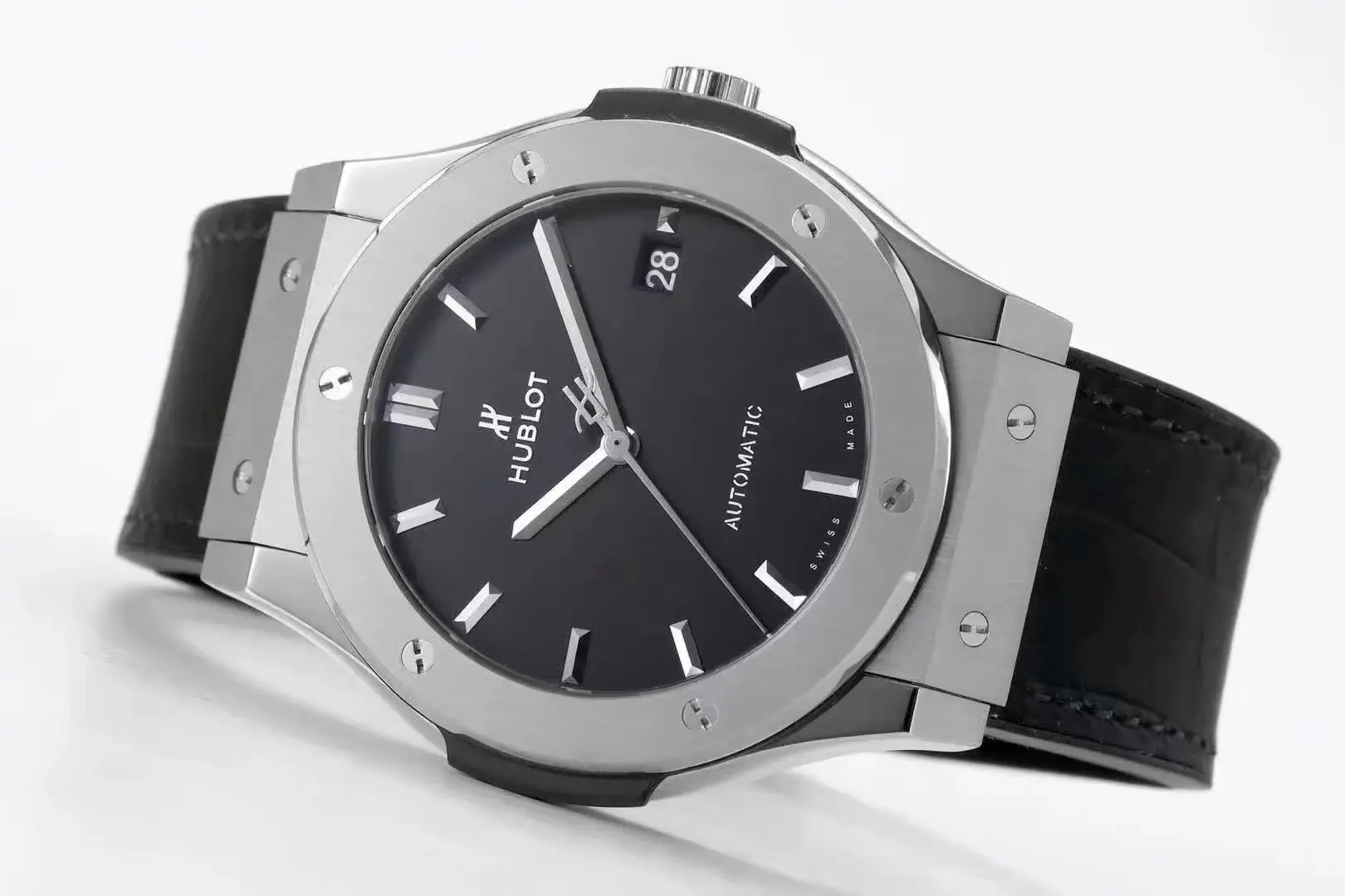 Breathable HB Factory Hublot  Fusion WWF Edition – Titanium Polished Brushed Case, Black Dial, Automatic Super Clone Watch 5864