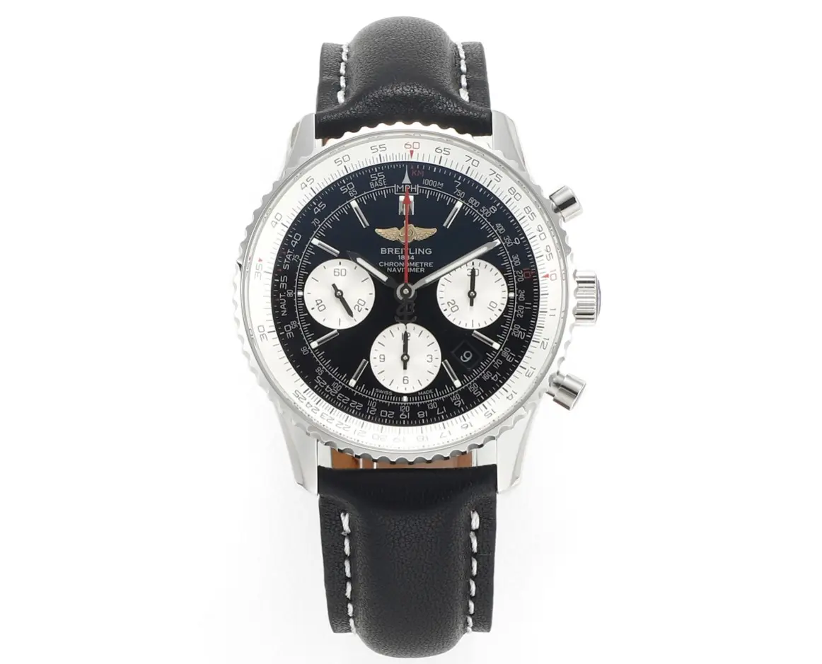 ZF Factory Breitling Navitimer 1 B01 Chronograph Black Leather – Super Clone Watch UrbanStyle 8258