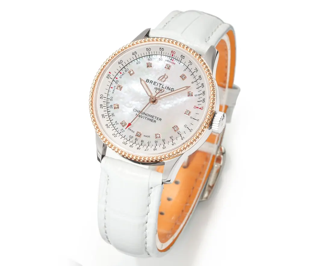 Sporty ZF Factory Breitling Navitimer Automatic White Leather –  Super Clone Watch 2507