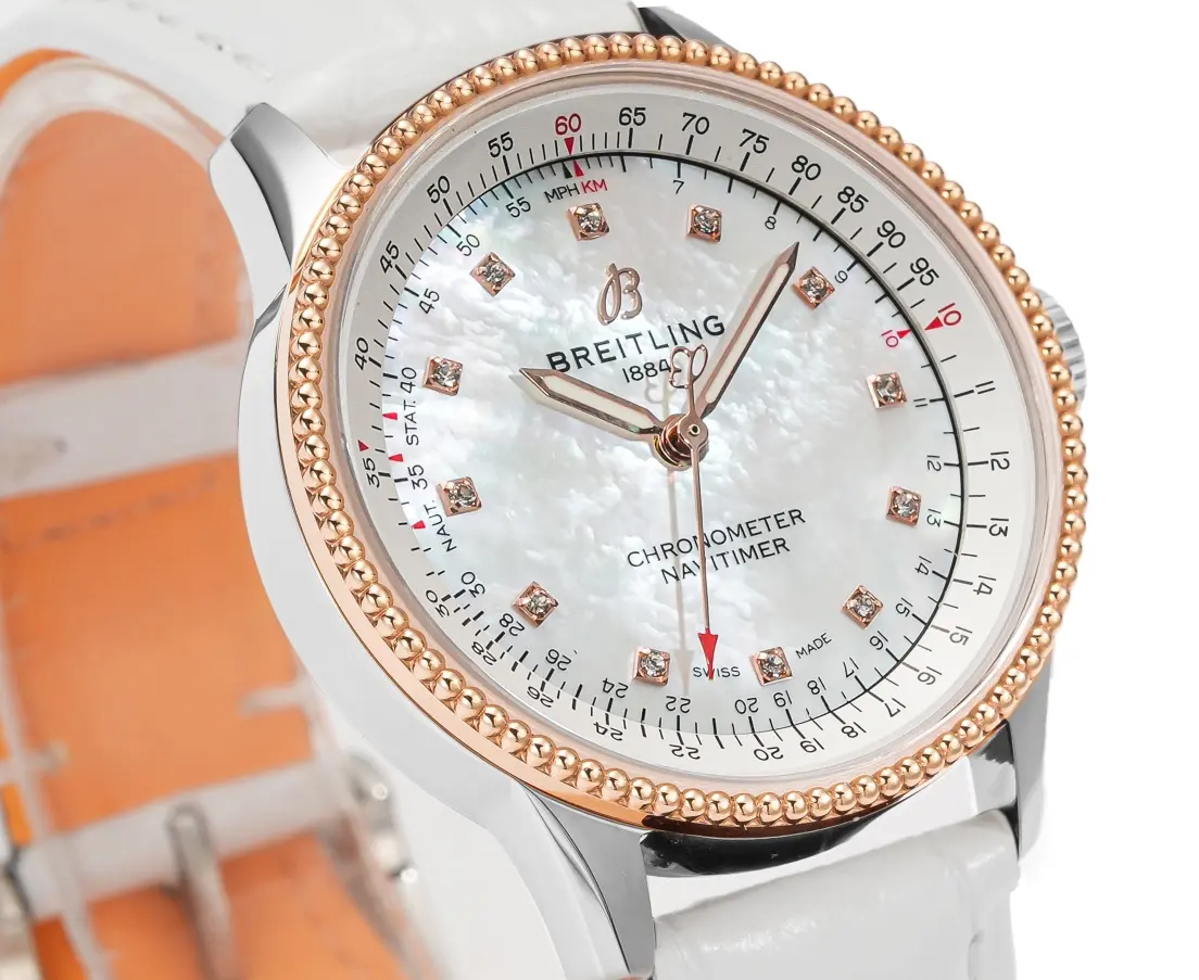 Sporty ZF Factory Breitling Navitimer Automatic White Leather –  Super Clone Watch 2507