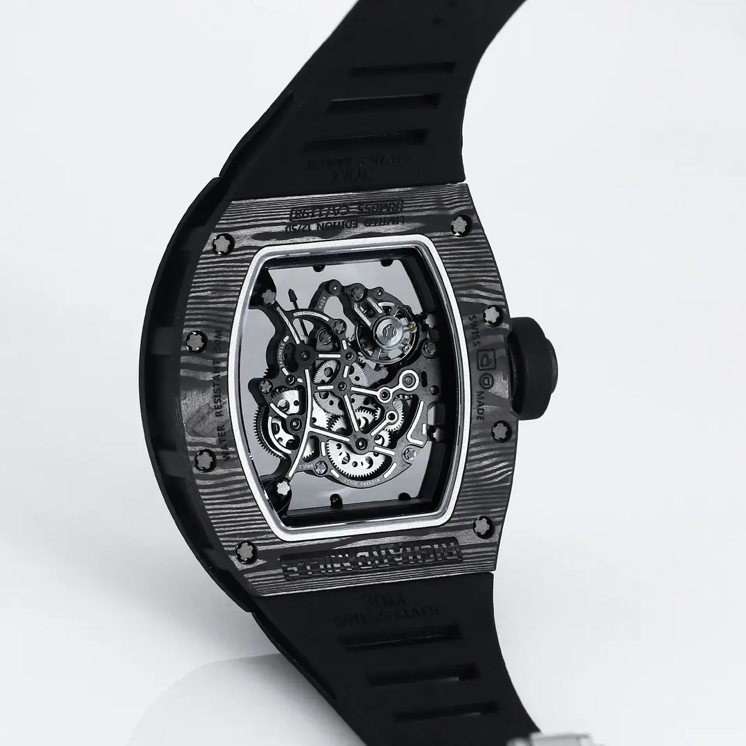 ZF Factory Richard Mille RM055 Carbon Fiber Black Rubber Super Clone Luxury Watch RelaxedFit 3879