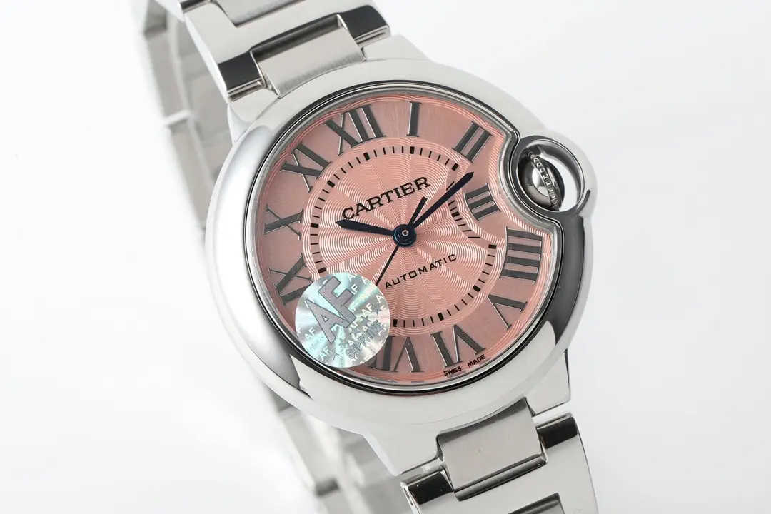 Stretchable 3K Factory AF Cartier Ballon Bleu 33mm Pink Dial Steel – Best Replica Watches Online 2752