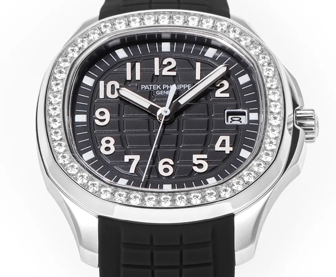 PF Factory Patek Philippe Aquanaut Luce 5268 Black Rubber Super Clone Replica Watch SmoothTexture 7068