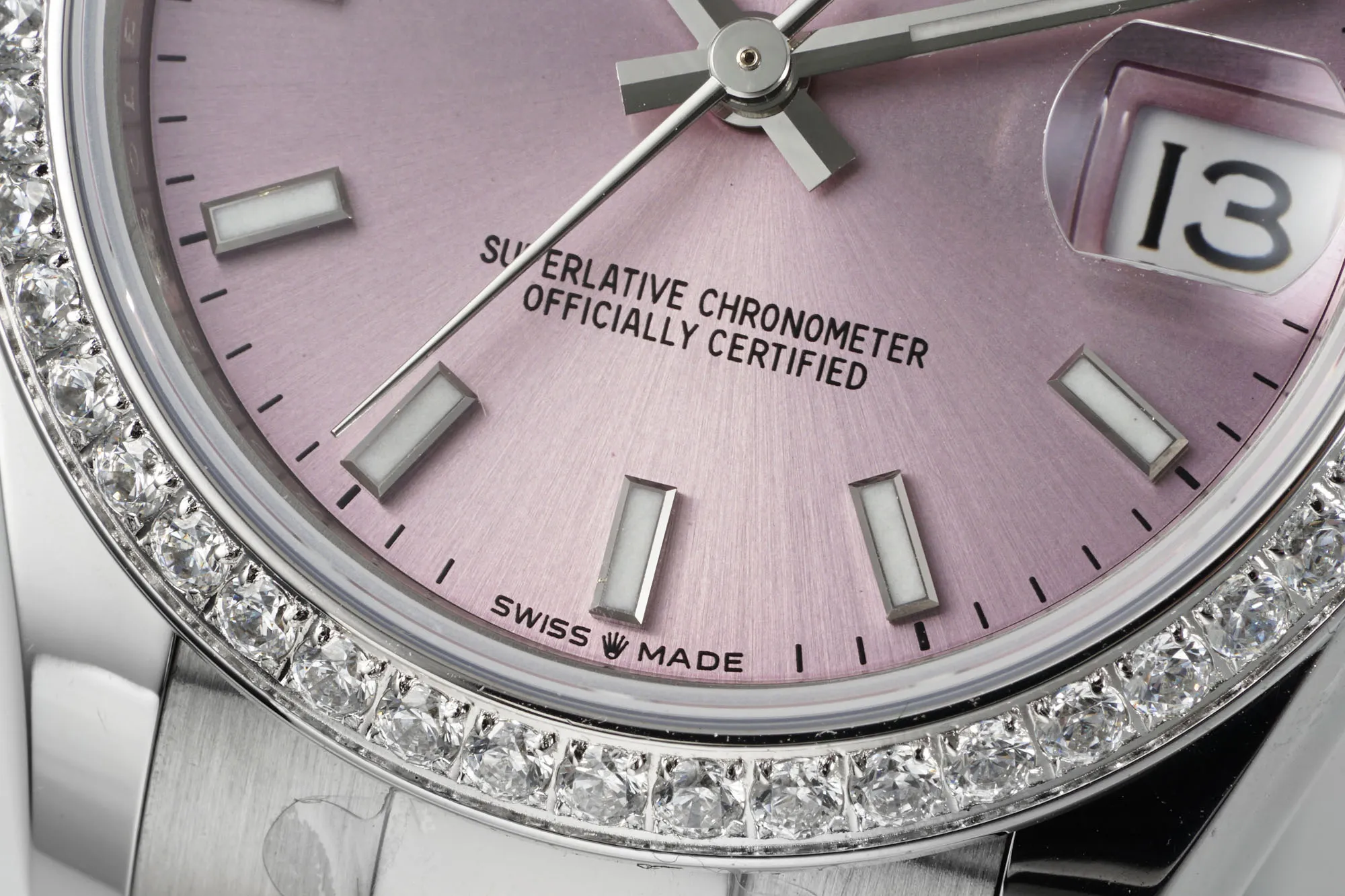 AR Factory Rolex Datejust 31mm Pink Dial Diamond Bezel Stainless Steel Ladies Watch ZipUp 169