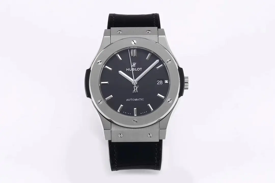 Stylish WWF Factory Hublot  Fusion Watch – Polished Brushed Titanium, Black Dial, 45MM Case, Super Clone Quality 8165