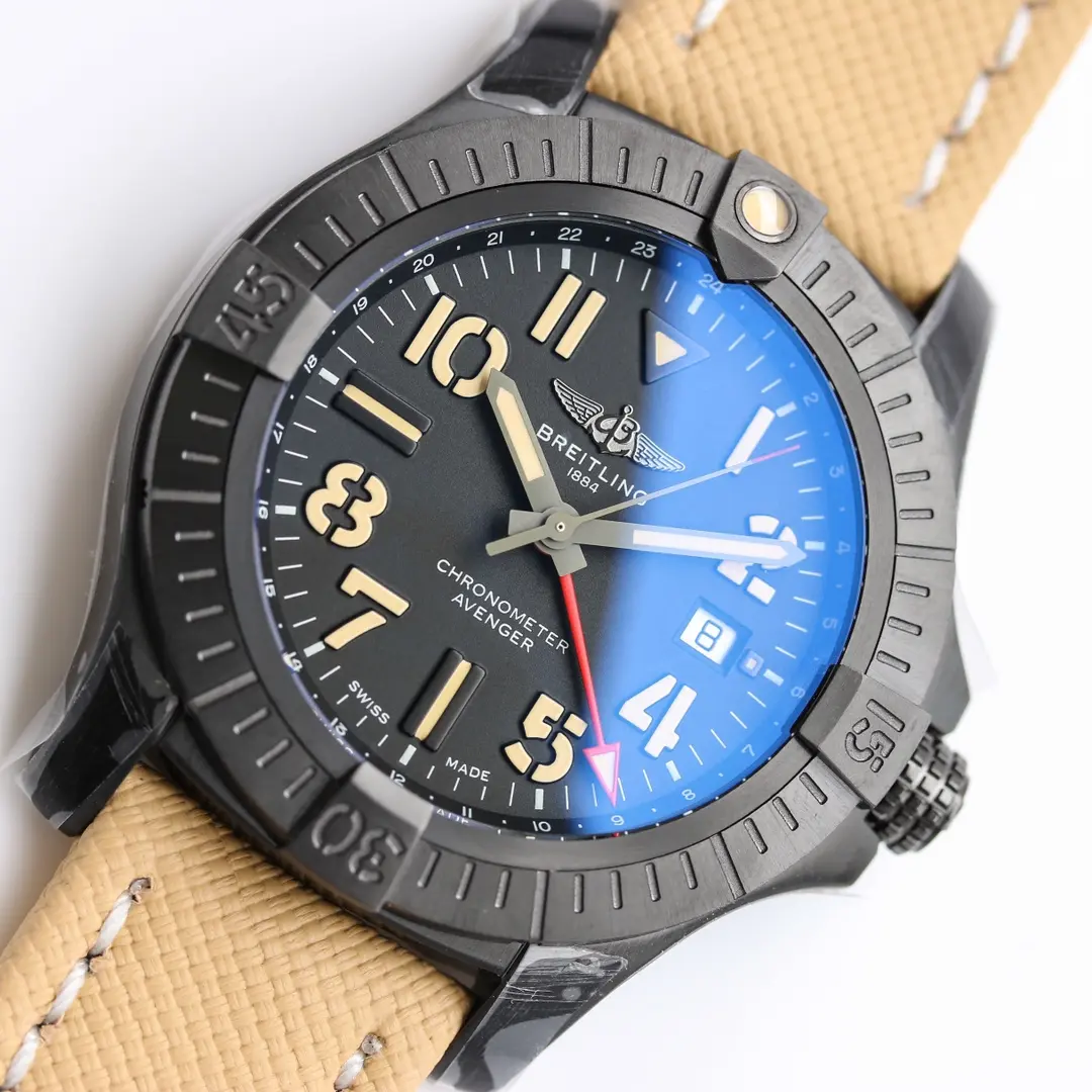 GF Factory Breitling Avenger GMT 45 Night Mission Black – Super Clone Watch SmoothTexture 5602