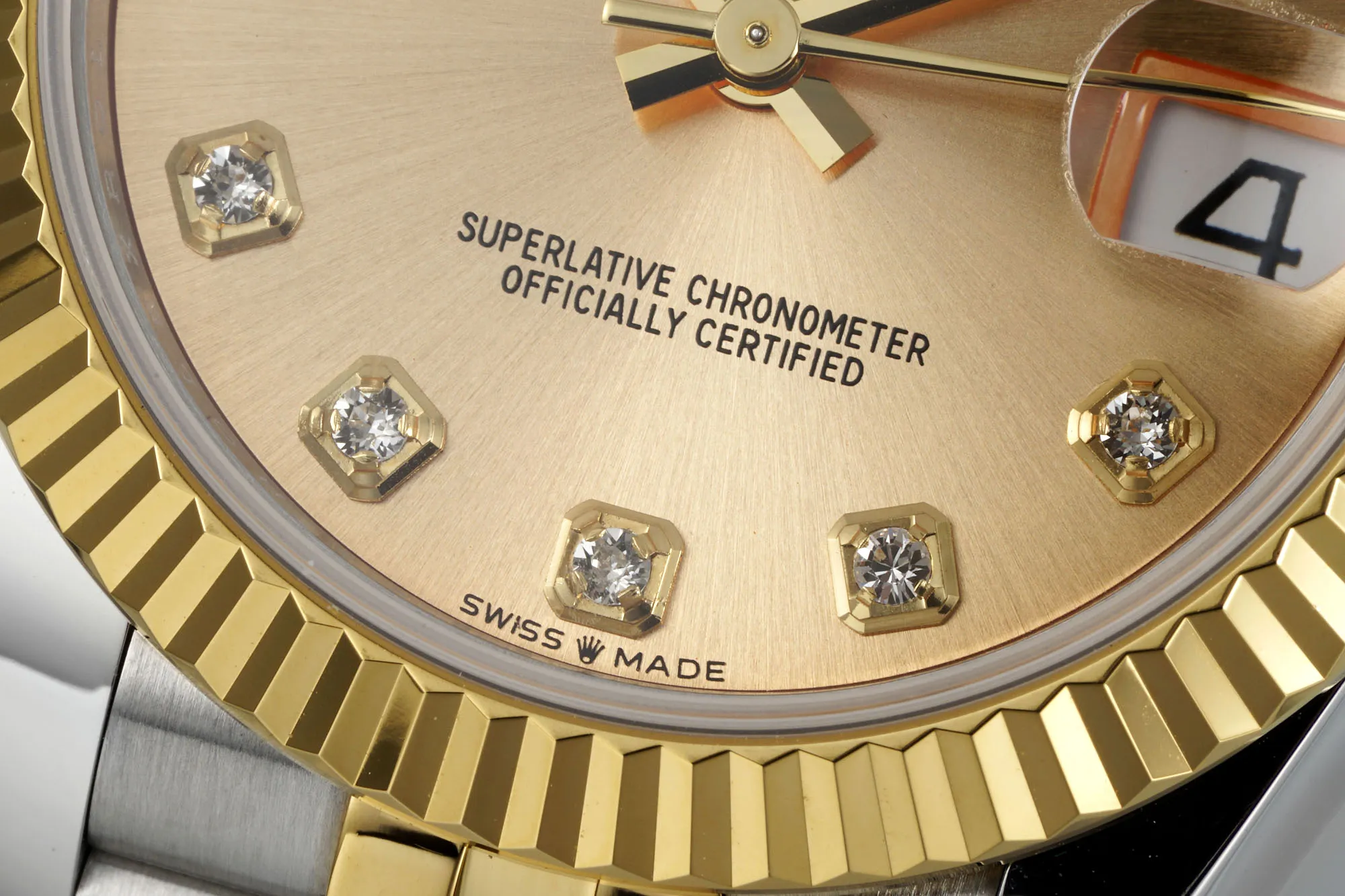 AR Factory Rolex Lady-Datejust 28mm Two-Tone Yellow Gold and Steel Champagne Dial Diamond Markers Fluted Bezel Oyster Bracelet Watch OnTrend 4916