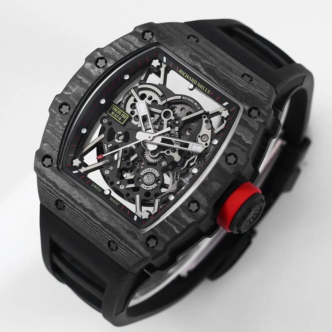 JB Factory Richard Mille RM 35-02 Rafael Nadal Black Super Clone Luxury Watch Breathable 5964