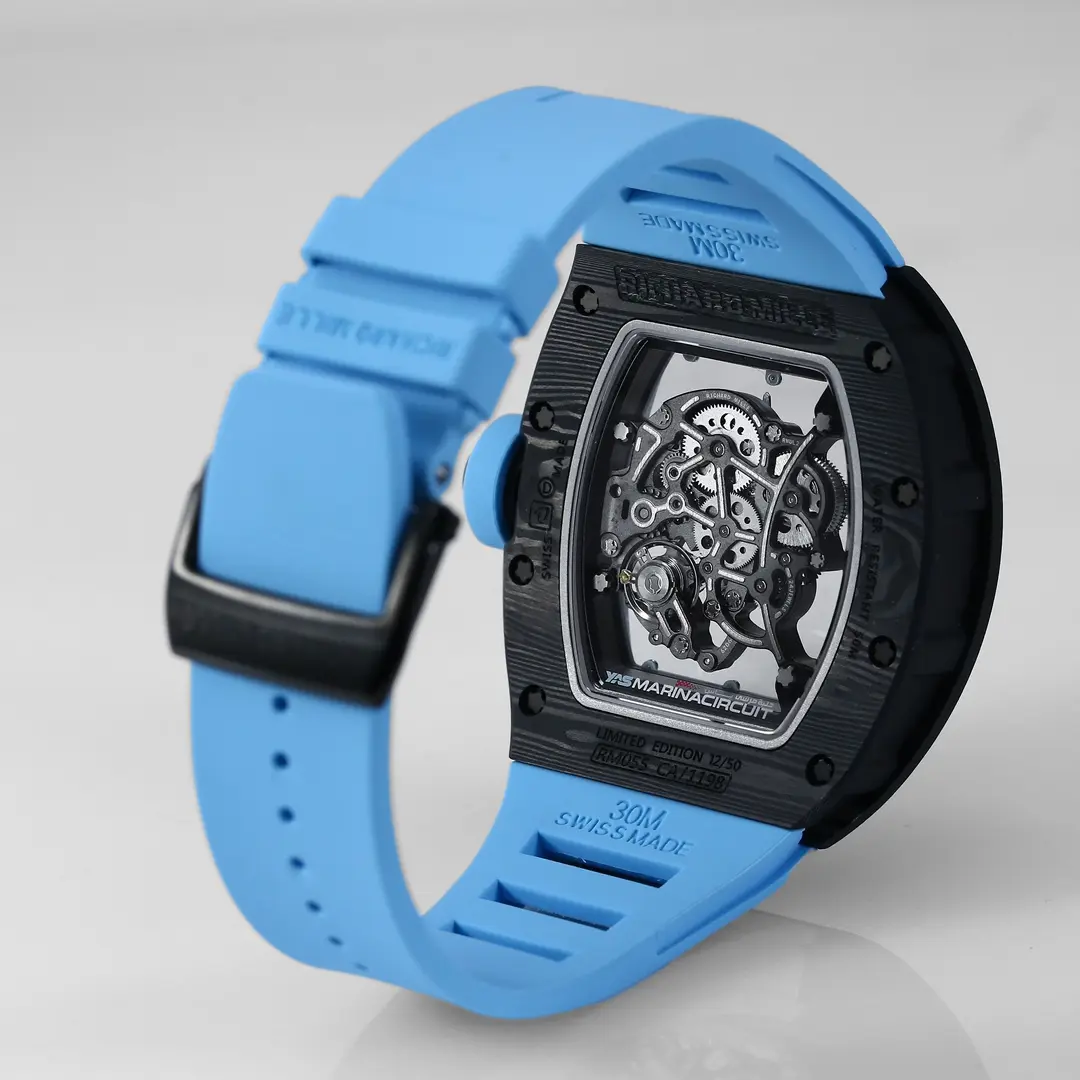 JB Factory Richard Mille RM055 Carbon Fiber Blue Super Clone Luxury Watch TopPick 5940