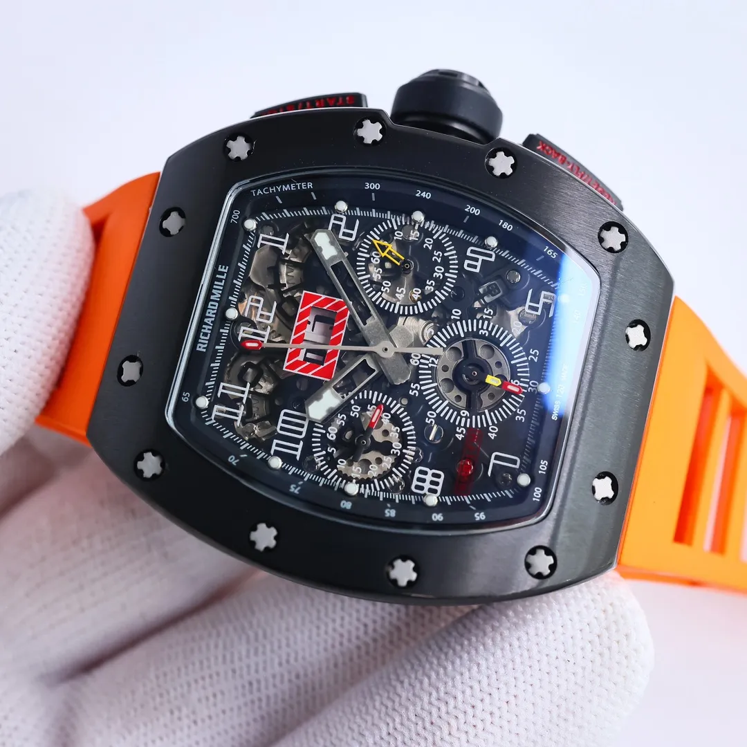 Sophisticated KV Factory Richard Mille RM011-FM Black Orange Super Clone Luxury Watch 6536
