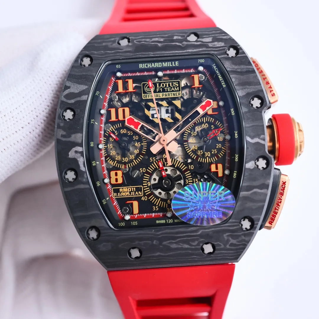 Stretchable KV Factory Richard Mille RM011-FM Titanium Red Strap –  Super Clone Watch 6531