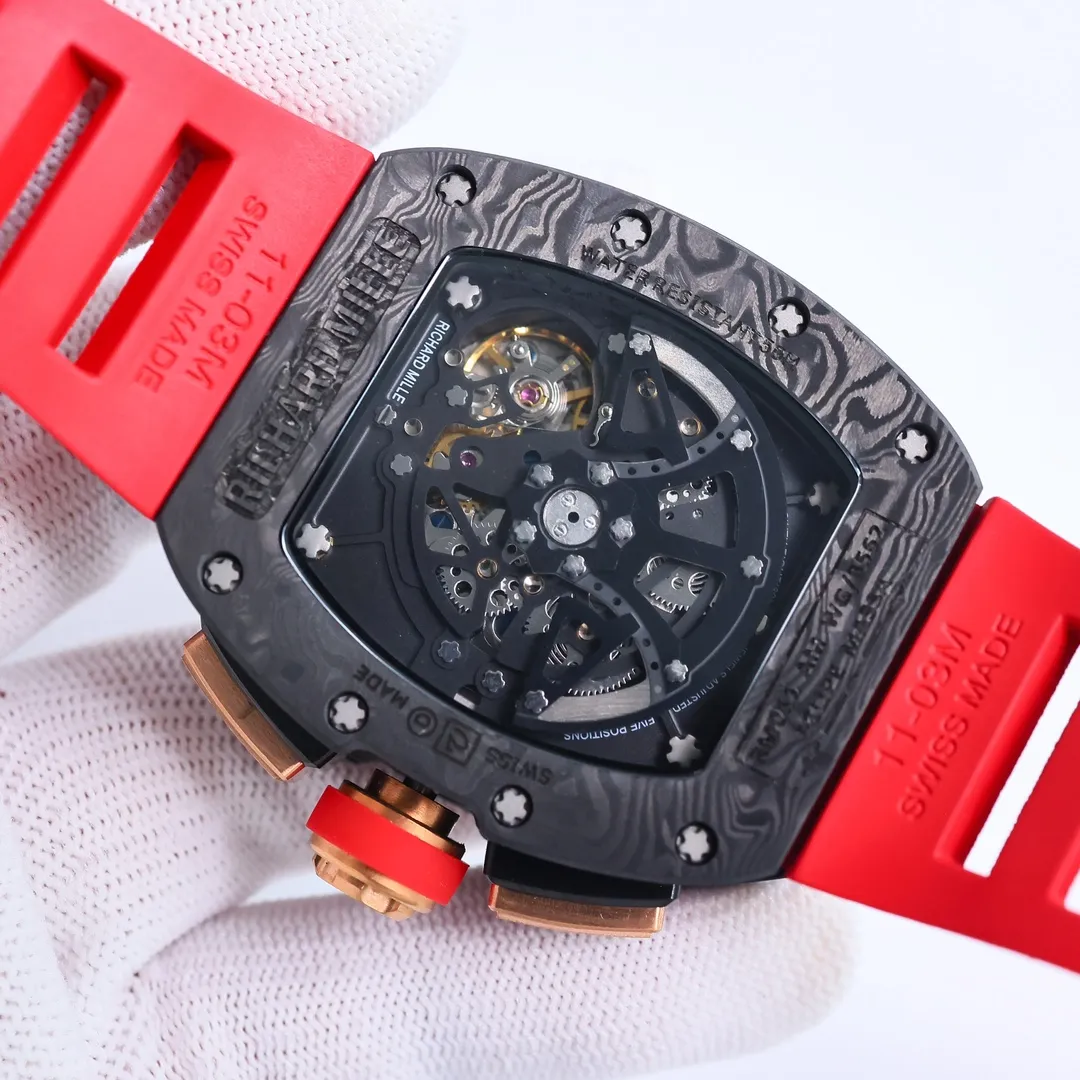 Stretchable KV Factory Richard Mille RM011-FM Titanium Red Strap –  Super Clone Watch 6531