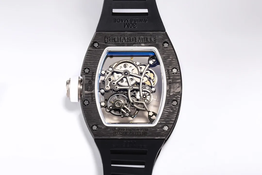 Bold KV Factory Richard Mille RM055 NTPT Carbon Black Super Clone Luxury Watch 3832