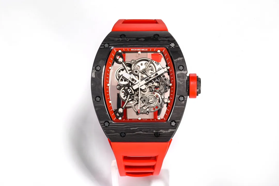 KV Factory Richard Mille RM055 NTPT Carbon Red Strap –  Super Clone Watch AllSeason 6523